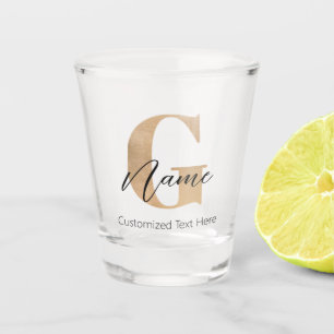 Modern Monogrammed Initial G & Name Personalized Shot Glass
