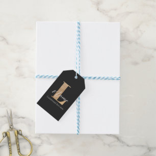 Modern Monogrammed Initial L & Name Personalized Gift Tags