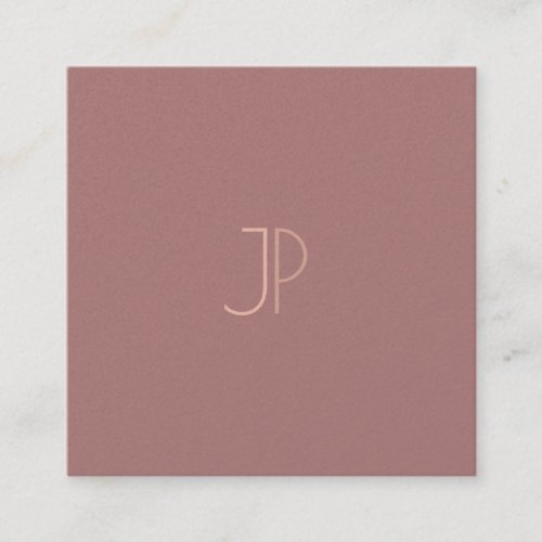 Modern Monogrammed Initial Letter Elegant Luxury Square Business Card