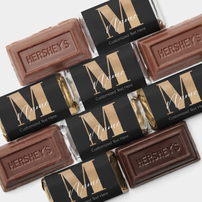 Modern Monogrammed Initial M & Name Personalized Hershey's Miniatures (Assorted)