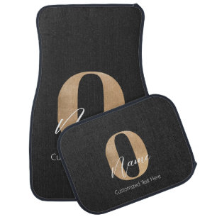 Modern Monogrammed Initial O & Name Personalized Car Floor Mat