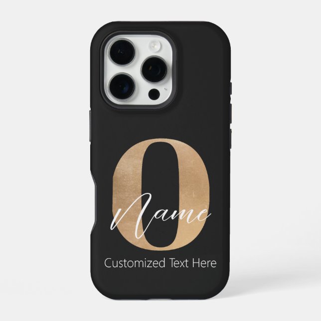 Modern Monogrammed Initial O & Name Personalized Iphone Case (Back)