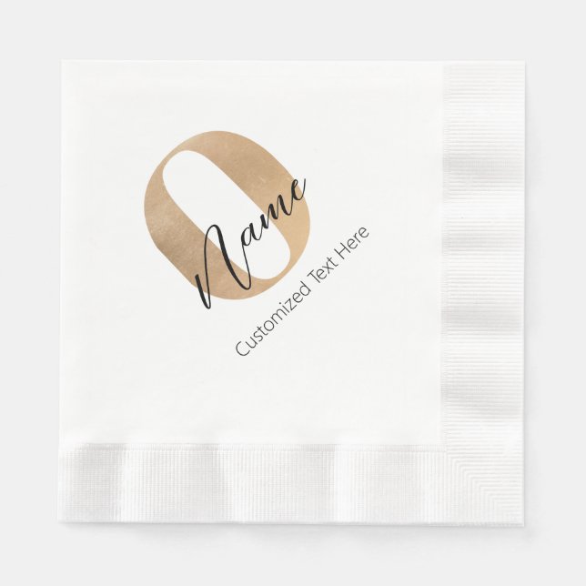 Modern Monogrammed Initial O & Name Personalized Napkins (Front)
