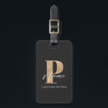 Modern Monogrammed Initial P & Name Personalized Luggage Tag<br><div class="desc">If you’re looking for a personalized gift ideas for your family, friends, children, partner, coworkers, or boss whose name started with letter 'P' that they will actually use and enjoy for years to come, then your search is over. You’ve found the perfect present, and it’s this fantastic customizable modern monogrammed...</div>