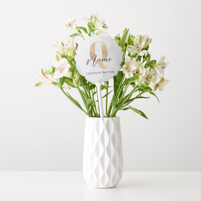 Modern Monogrammed Initial Q & Name Personalized Balloon (Vase)