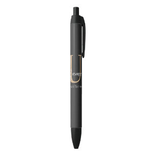 Modern Monogrammed Initial U & Name Personalized Pen