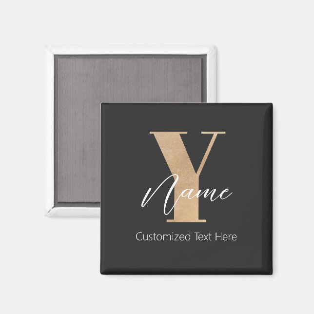 Modern Monogrammed Initial Y & Name Personal Magnet (Front/Back)
