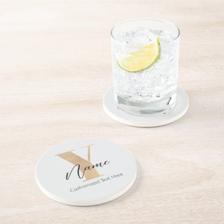 Modern Monogrammed Initial Y & Name Personalized Coaster