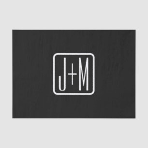 Modern Monogrammed Initials Black & White Tissue Paper