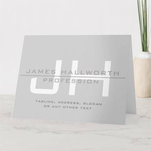 Modern Monogrammed Initials or other text Grey Card