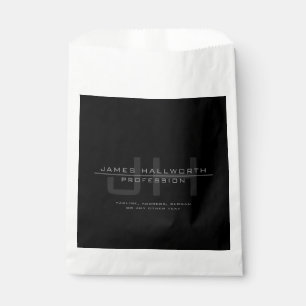 Modern Monogrammed Initials (or other text) Grey Favor Bag