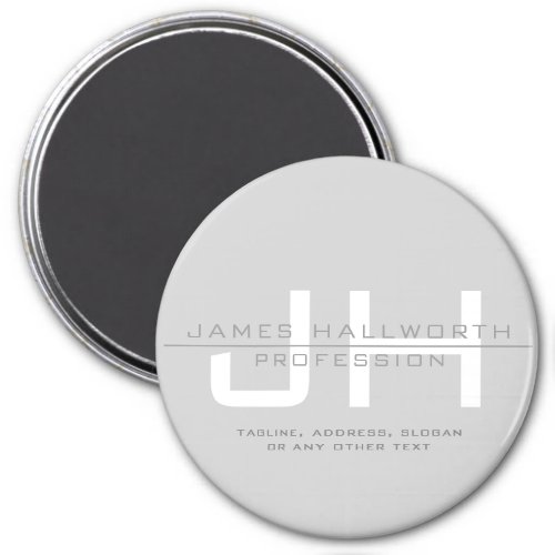 Modern Monogrammed Initials or other text Grey Magnet