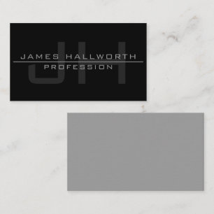 Modern Monogrammed Initials (or other text) Grey Note Card