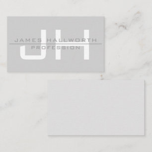 Modern Monogrammed Initials (or other text) Grey Note Card
