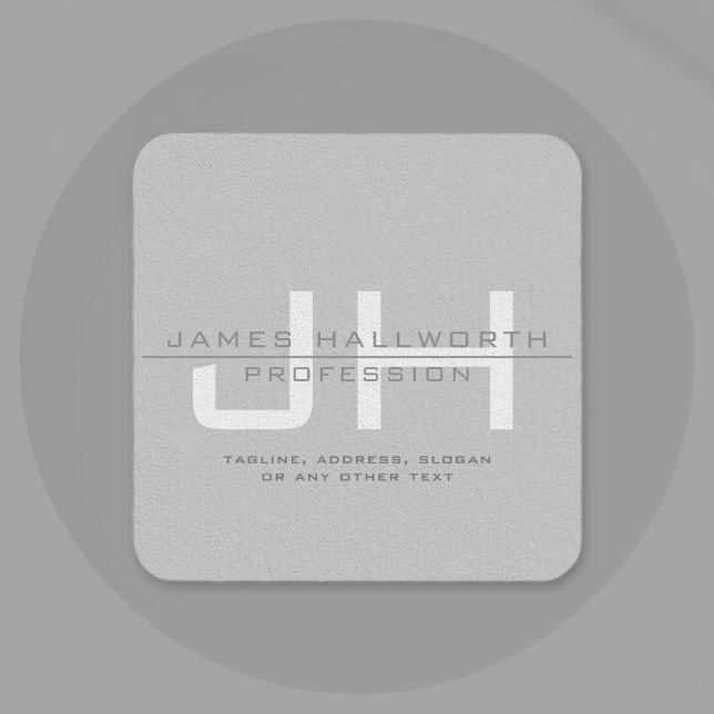 Modern Monogrammed Initials (or other text) Grey Patch (Creator Uploaded)