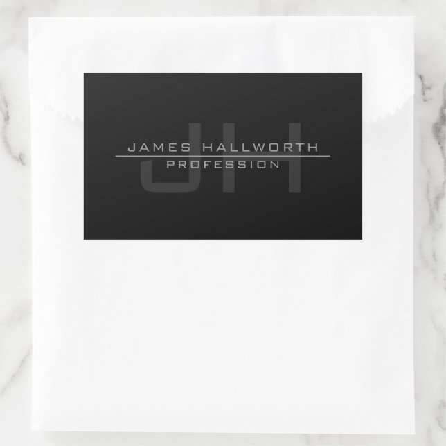 Modern Monogrammed Initials (or other text) Grey Rectangular Sticker (Bag)