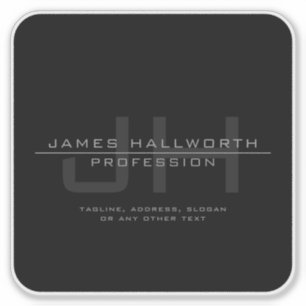 Modern Monogrammed Initials (or other text) Grey Sticker
