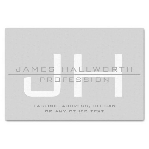 Modern Monogrammed Initials or other text Grey Tissue Paper