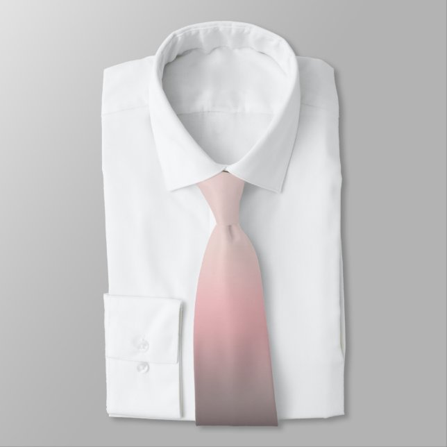 Modern Monogrammed Initials Pink Gradient Neck Tie (Tied)
