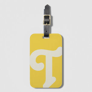 Modern Monogrammed Monogram Initial Bright Yellow Luggage Tag