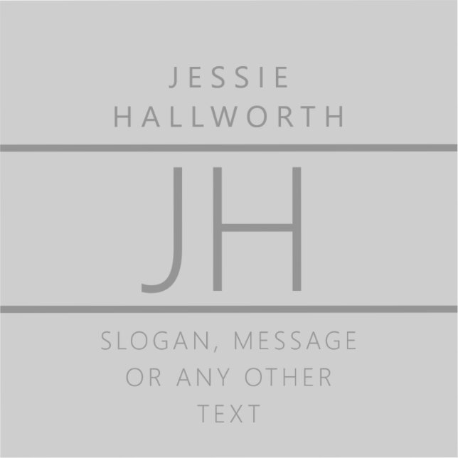 Modern Monogrammed Name & Info Transparent Sticker (Front)