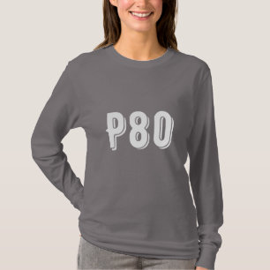 Modern monogrammed P80 teen gray T-Shirt