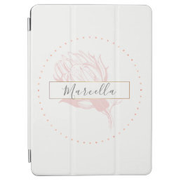 Modern Monogrammed Pink Floral  iPad Air Cover