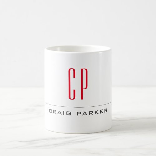 Modern Monogrammed Professional Plain Simple Coffee Mug