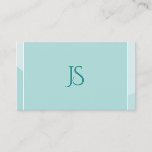 Modern Monogrammed Professional Simple Green Chic Business Card