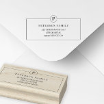 Modern monogrammed return address family rubber stamp<br><div class="desc">Create your own simple elegant modern typography return address rubber stamp with the sender monogram name initial.                    Easy to personalize with your details!             It can be a useful tool for your mailings or a nice Christmas,  housewarming,  or family anniversary personalized keepsake gift.</div>