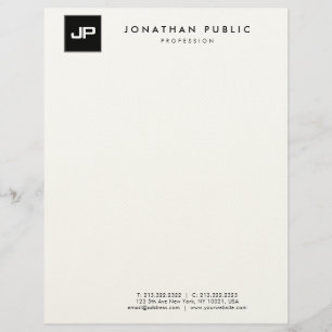 Modern Monogrammed Simple Trendy Template Letterhead