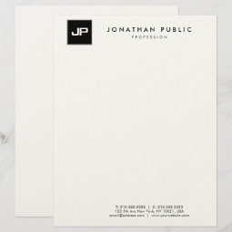 Modern Monogrammed Simple Trendy Template Letterhead | Zazzle