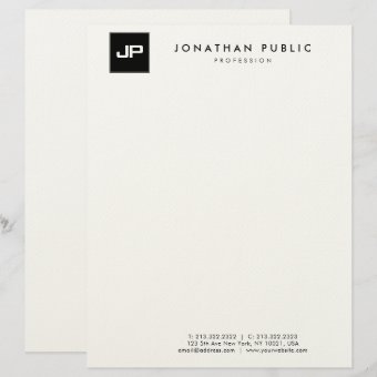 Modern Monogrammed Simple Trendy Template Letterhead | Zazzle