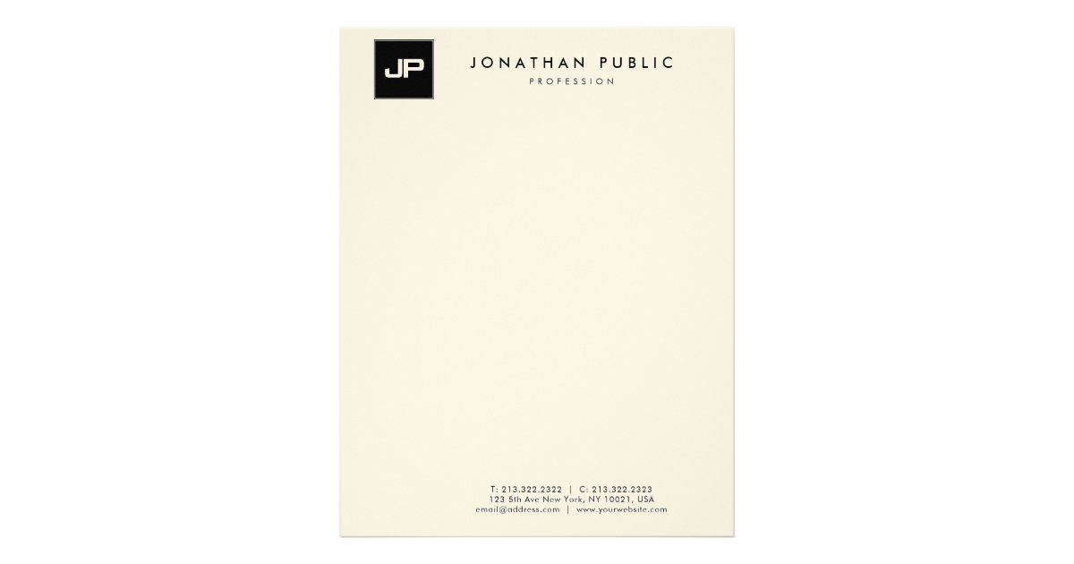Modern Monogrammed Simple Trendy Template Letterhead | Zazzle.com