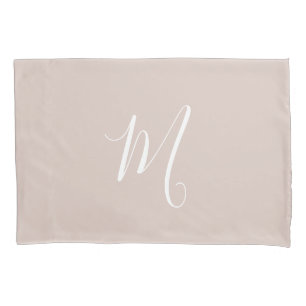 Modern Monogrammed Solid Blush Pink Pillow Case