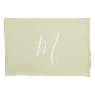 Modern Monogrammed Solid Green Pillow Case