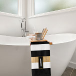 Modern Monogrammed Striped Bath Towel Set at Zazzle