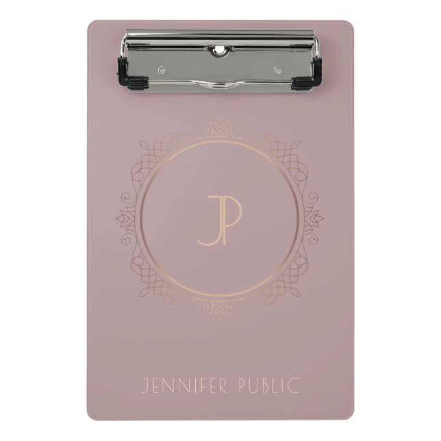 Modern Monogrammed Template Trendy Elegant Mini Clipboard (Front)