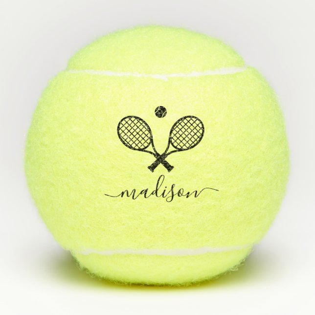 Modern Monogrammed Tennis Balls (Front)