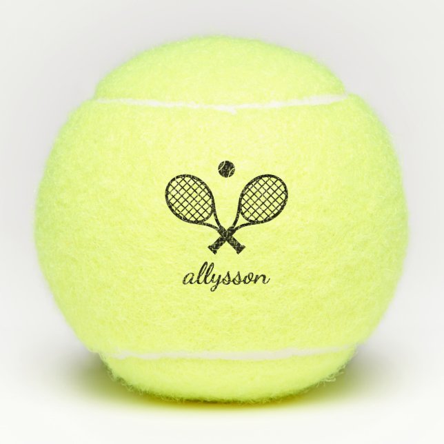 Modern Monogrammed Tennis Balls (Front)