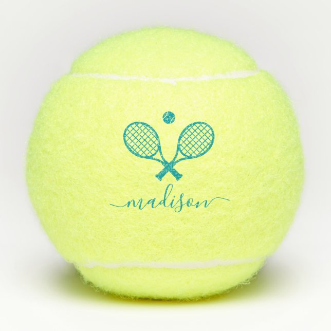 Modern Monogrammed Tennis Balls (Front)