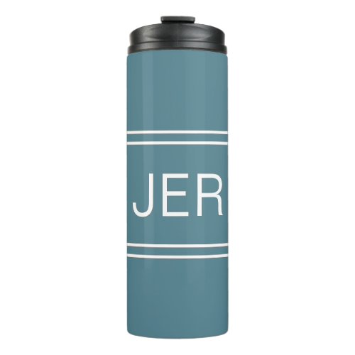 Modern Monogrammed Turquoise Green Stylish Drink Thermal Tumbler
