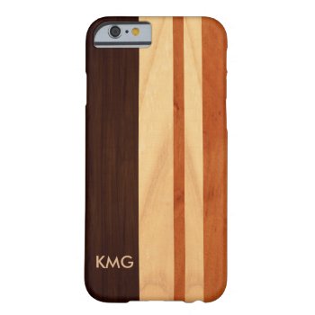 Modern Monogrammed Wood Stripes Look Barely There Iphone 6 Case by UrHomeNeeds at Zazzle