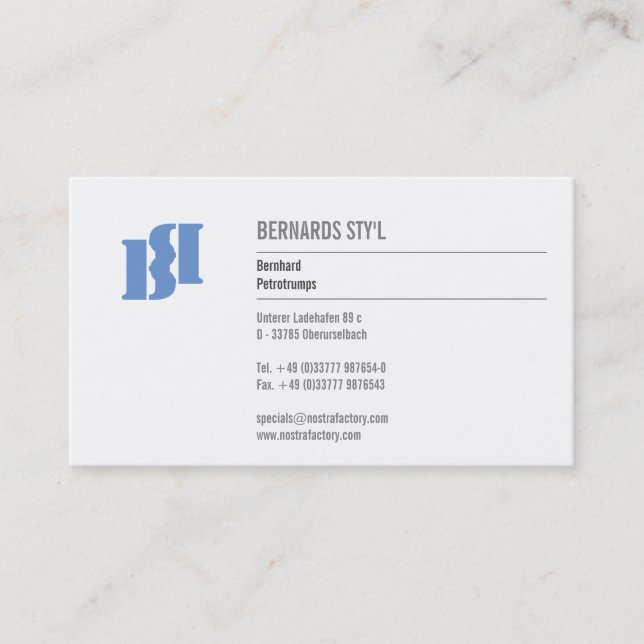 Modern Monograms Business Card (Front)