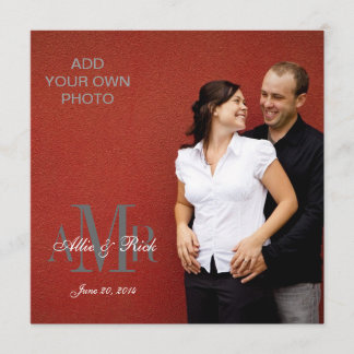Modern Monograms with Photo Wedding Invitations