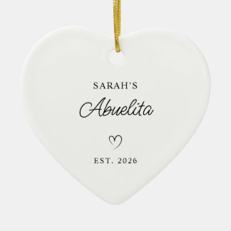 Modern Monoline New Baby's Abuelita Photo Ceramic Ornament