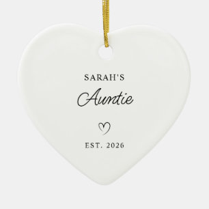 Modern Monoline New Baby's Aunt Photo Ceramic Ornament