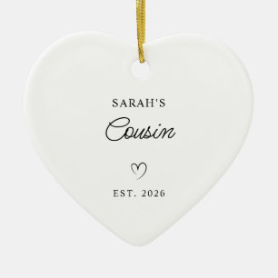 Modern Monoline New Baby's Cousin Photo Ceramic Ornament