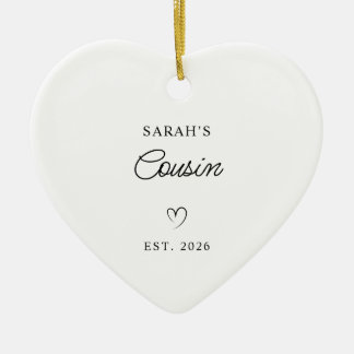 Modern Monoline New Baby's Cousin Photo Ceramic Ornament