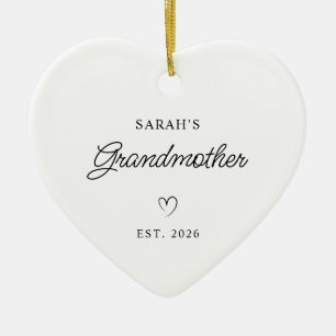 Modern Monoline New Baby's Grandmother Photo Ceramic Ornament